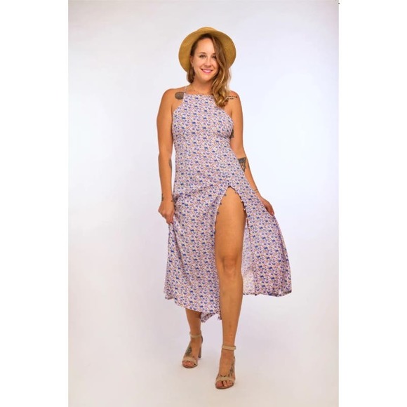 Cori Michelle NWT Purple Marigold Midi With Button Slit XS - Picture 9 of 11